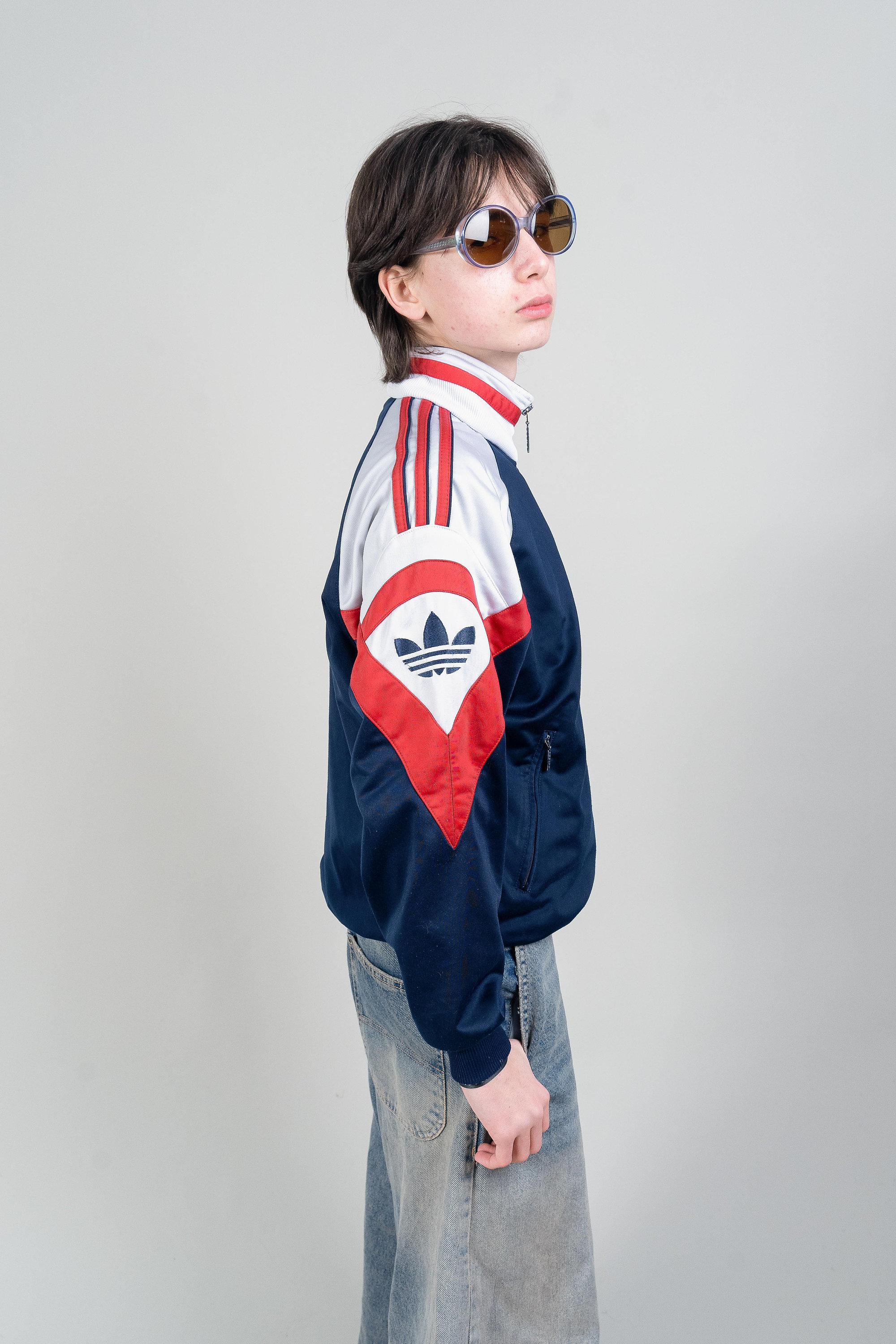 Vintage Adidas Jacket Red Blue Color Block Size S 80s 90s - Etsy