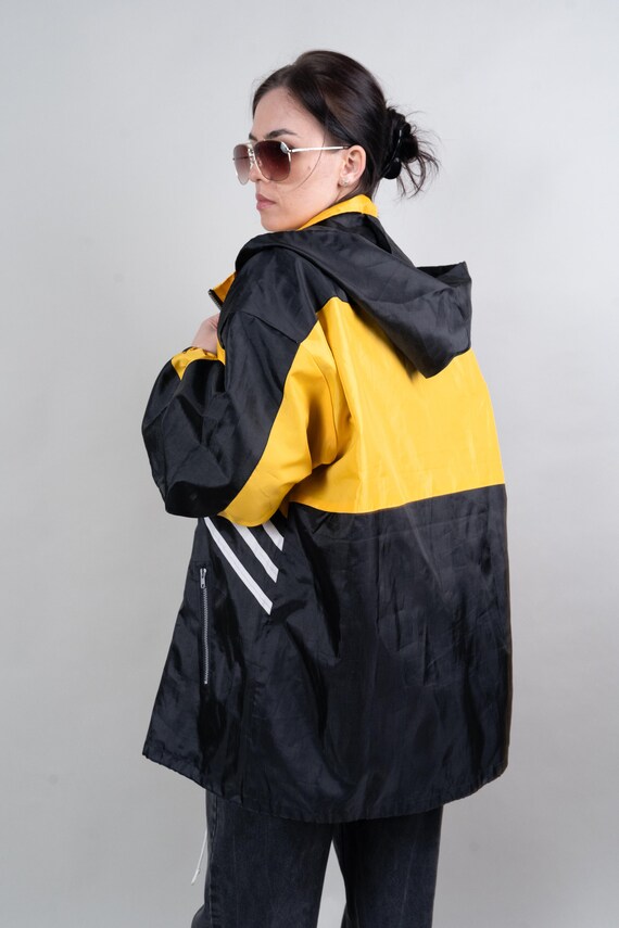 Vintage Calvin Klein Windbreaker Jacket Size L - XL Black Yellow