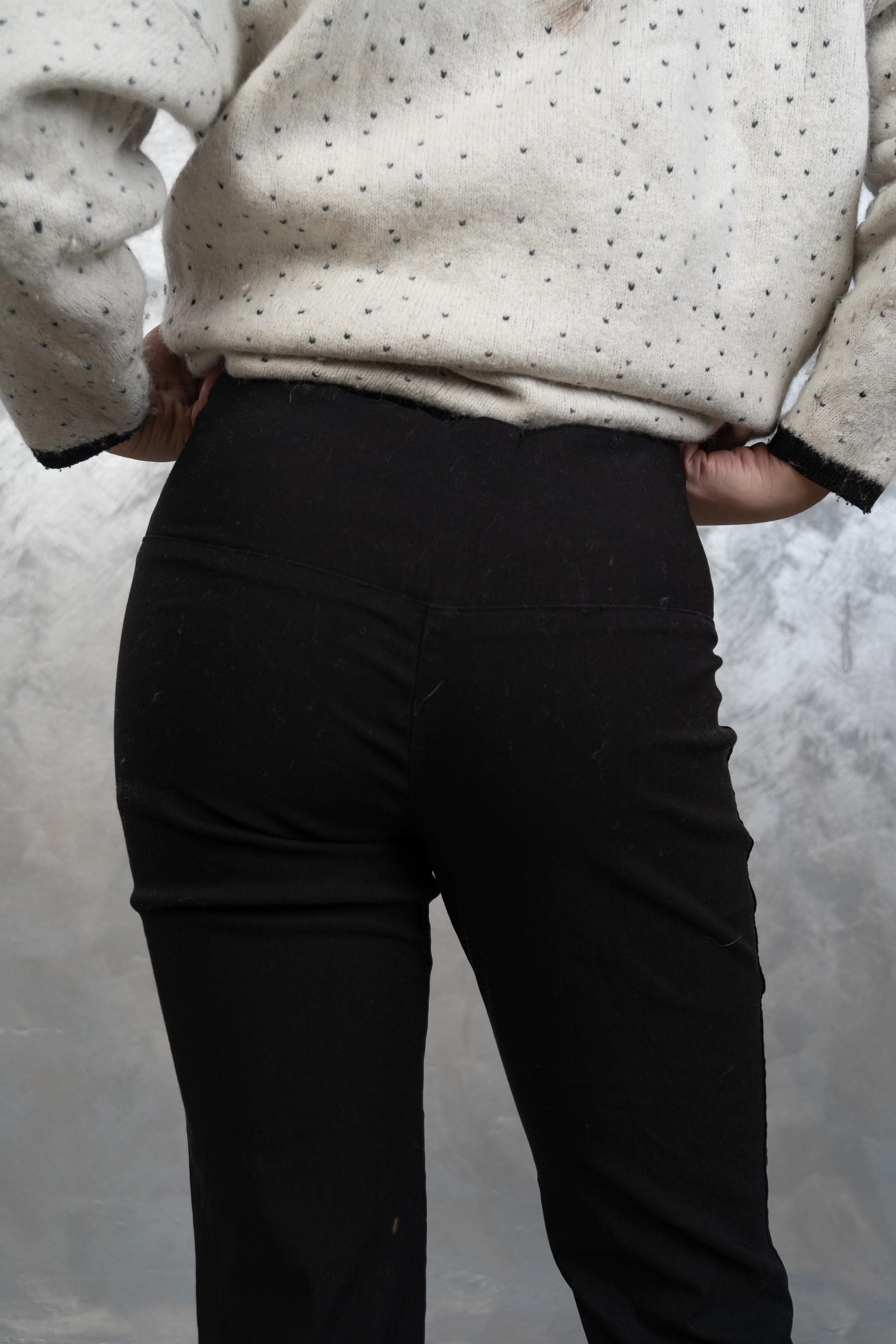 Vintage Black Flared Trousers Black Low Rise Zip up