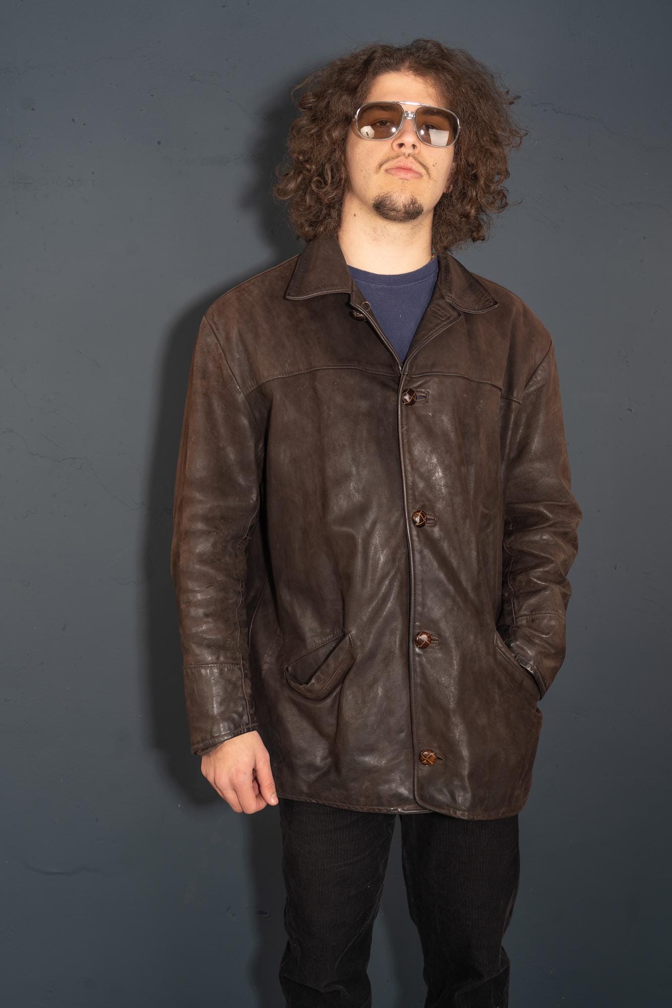 本革　80s 90s archive borown Leather Jacket Buy Lipsy Chocolate Brown Faux Leather 80s Style Biker Jacket from