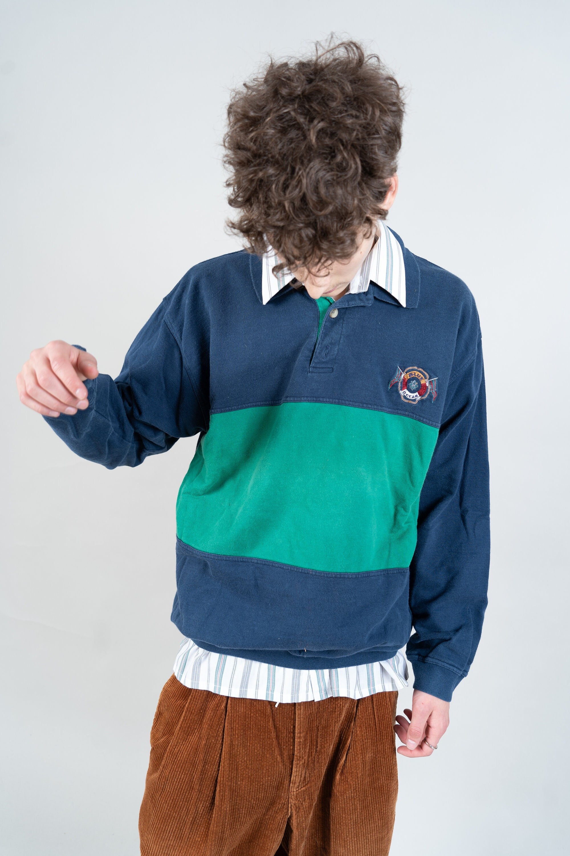 Sweat-shirt bleu vintage des années 80 par Lotto avec