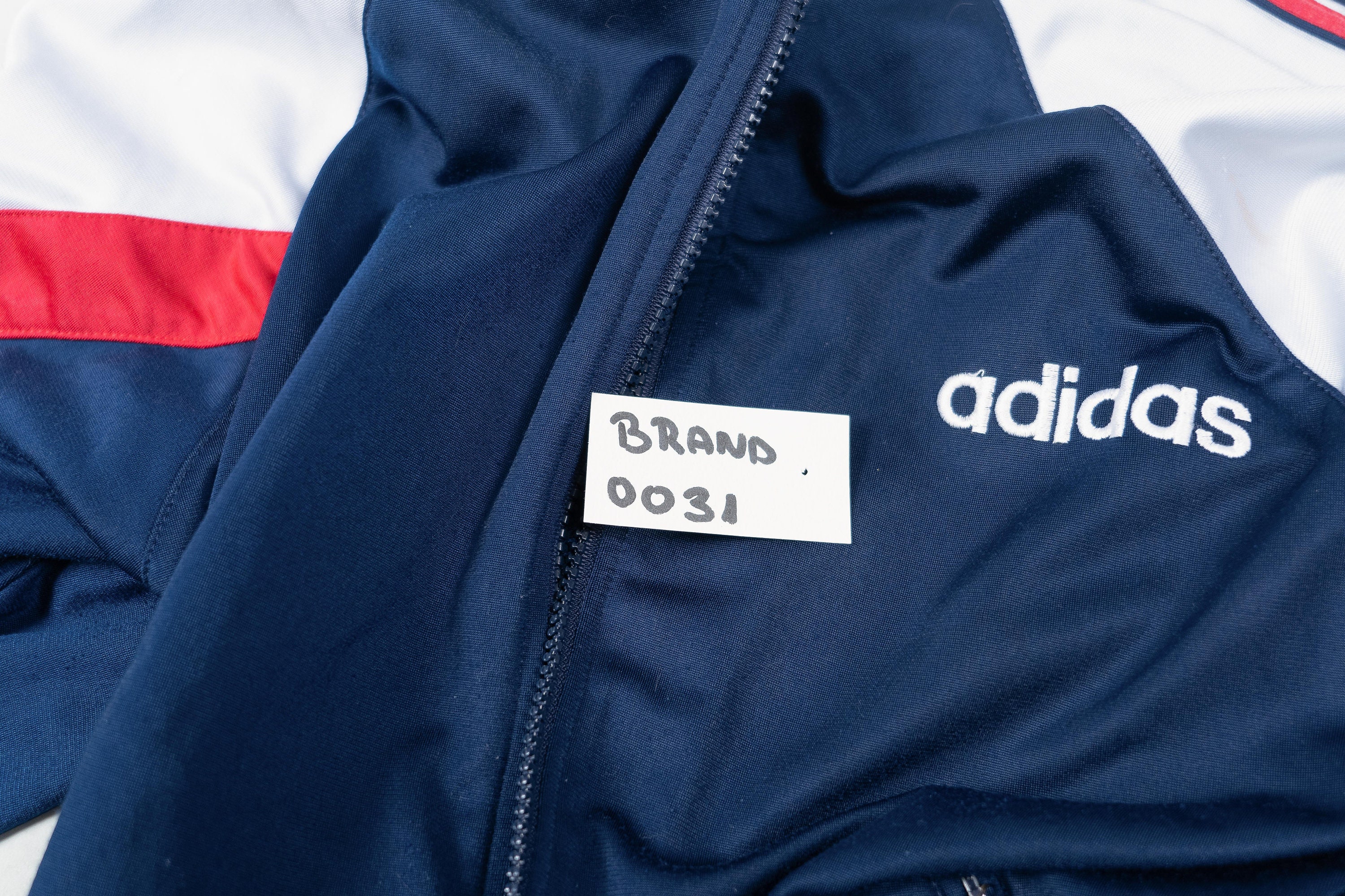 Adidas red white and blue windbreaker deals