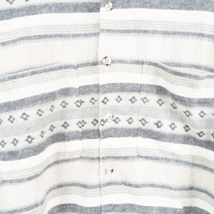 Vintage cotton / flannel shirt Navajo ethno pattern aztec white cream oversize XL 80s 90s image 4