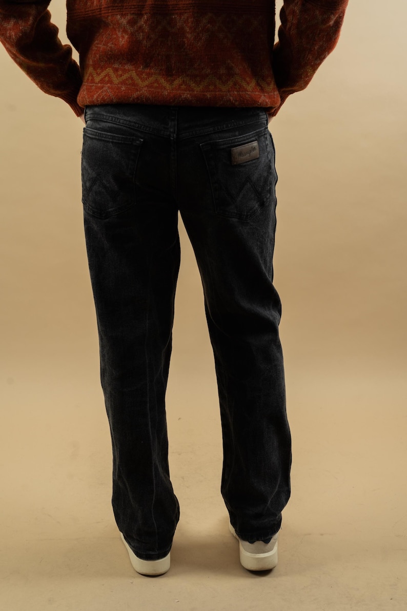 black wrangler jeans denim pants 80s black