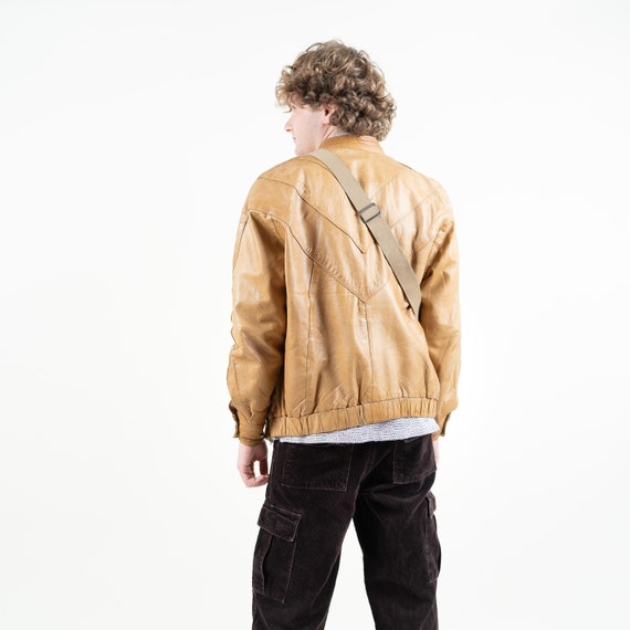 80s vintage leather jacket casual basic minimalis… - image 4