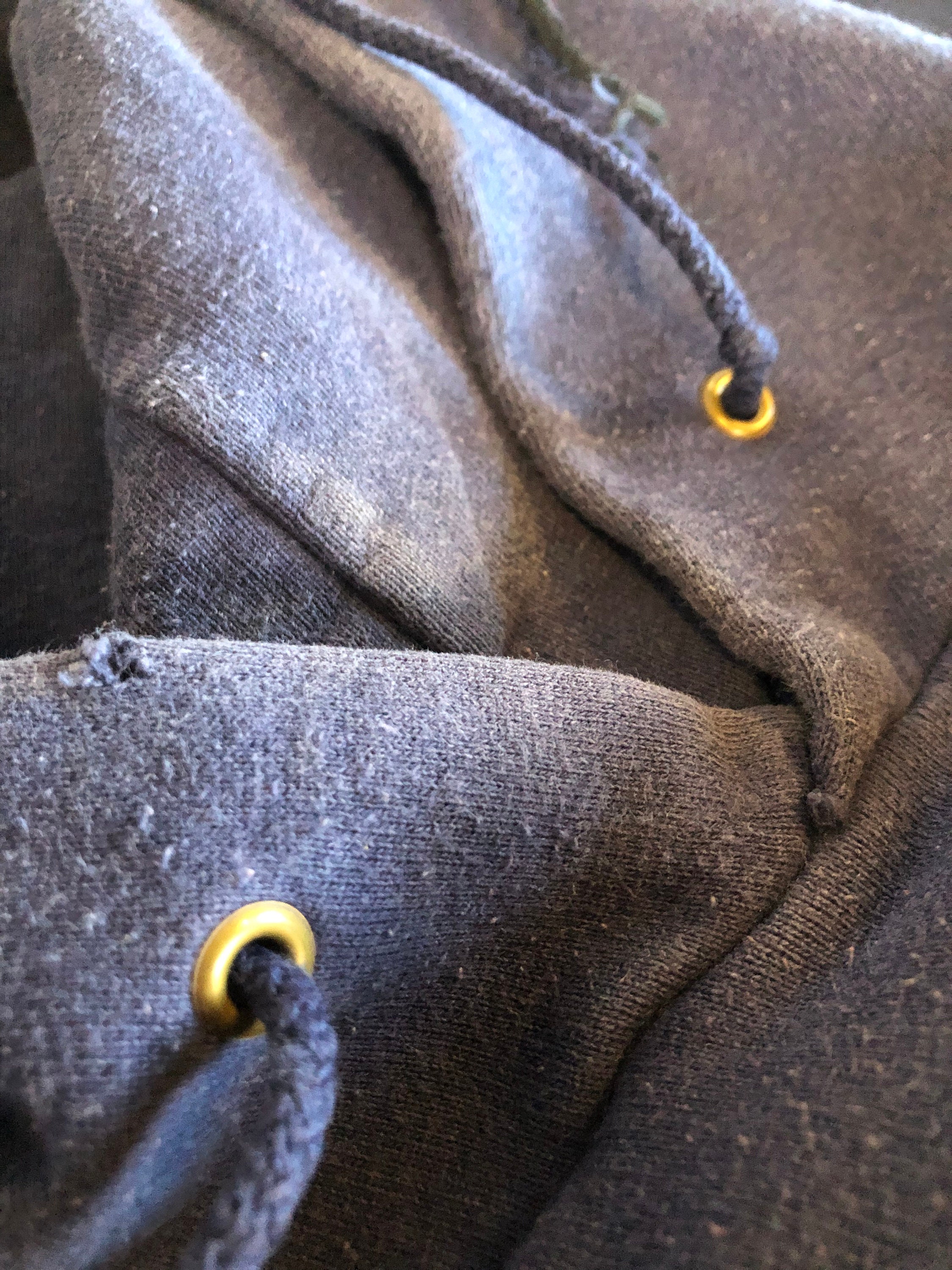 80s Vintage Fruit of the Loom Hoodie Jumper Blue Grey Size M