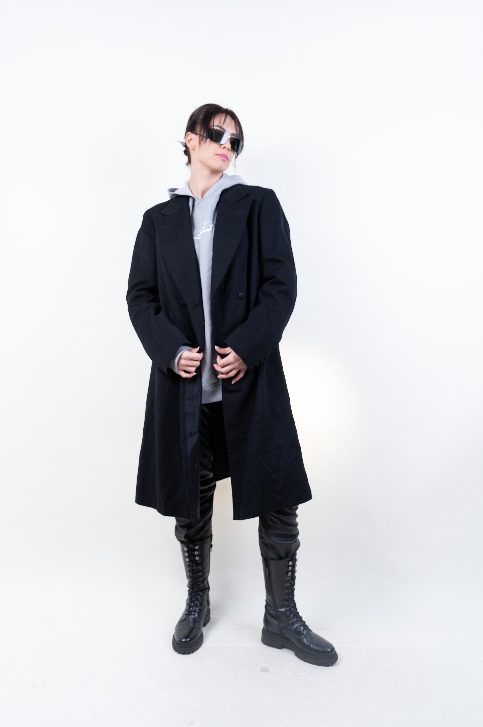 【Checked Pattern Wool Blend Coat Sサイズ HOUNDSTOOTH WOOL-BLEND COAT - BROWN / HOUNDSTOOTH | COS