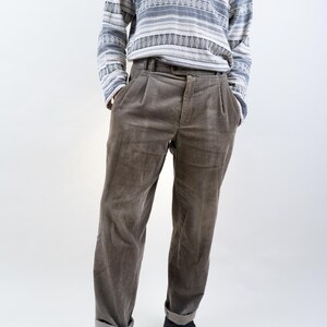 Vintage corduroy pants XL beige gray baggy pants 80s 90s image 7