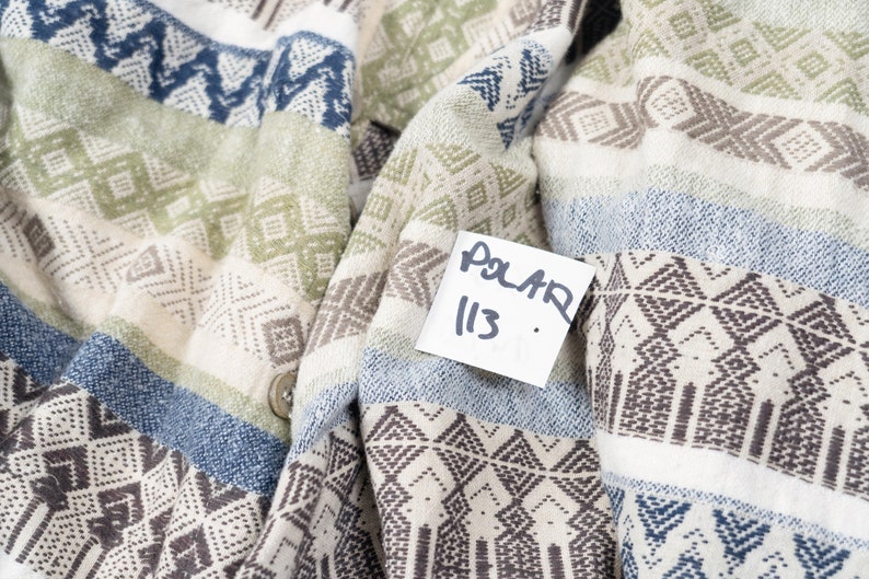 Vintage cotton / flannel shirt Navajo pattern aztec gray oversize L 80s 90s image 8
