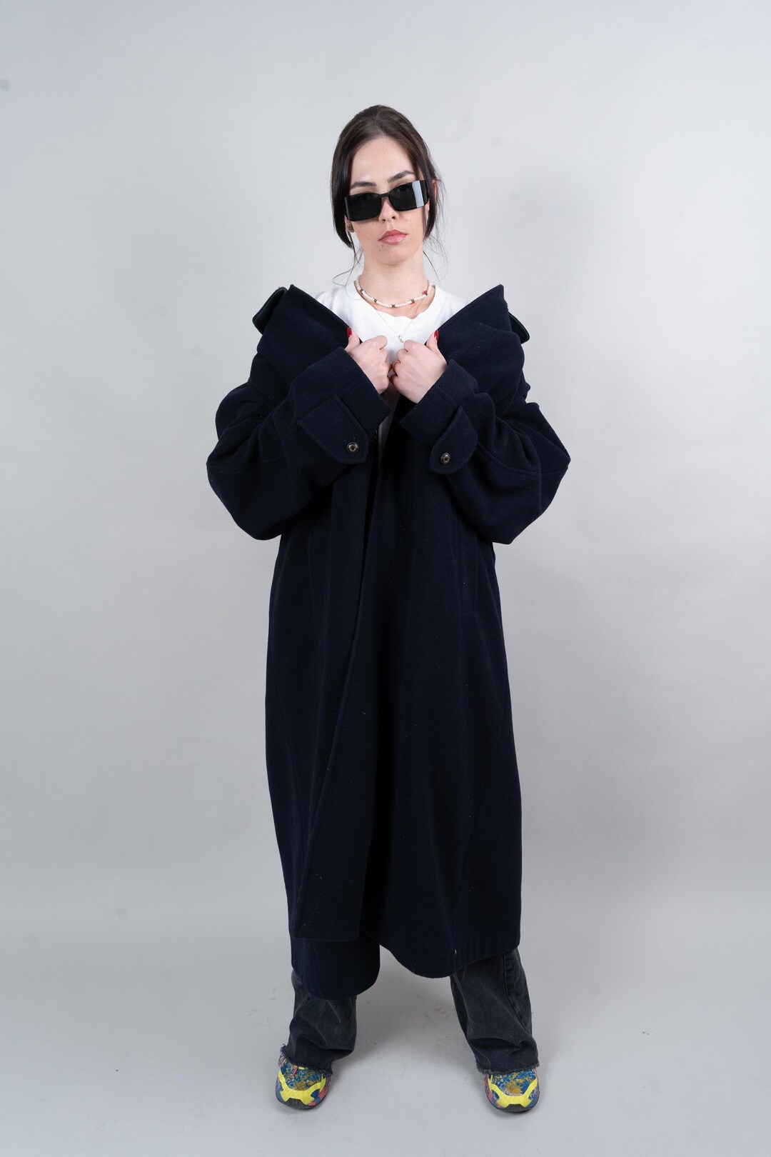 Vintage Bugatti Blue Trench Coat Oversized Gender Neutral Second