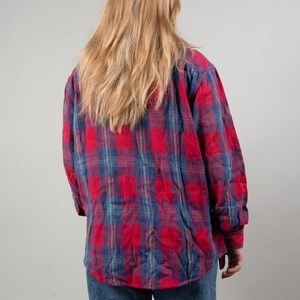 Vintage flannel shirt red lumberjack shirt check pattern size M 80s 90s image 4