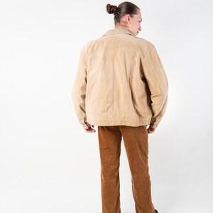Vintage corduroy pants L beige regular fit pants 80s 90s image 4