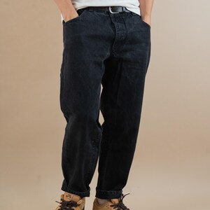 80s Vintage Black Denim Pants - Pioneer Baggy Fit - Man Size L - Etsy