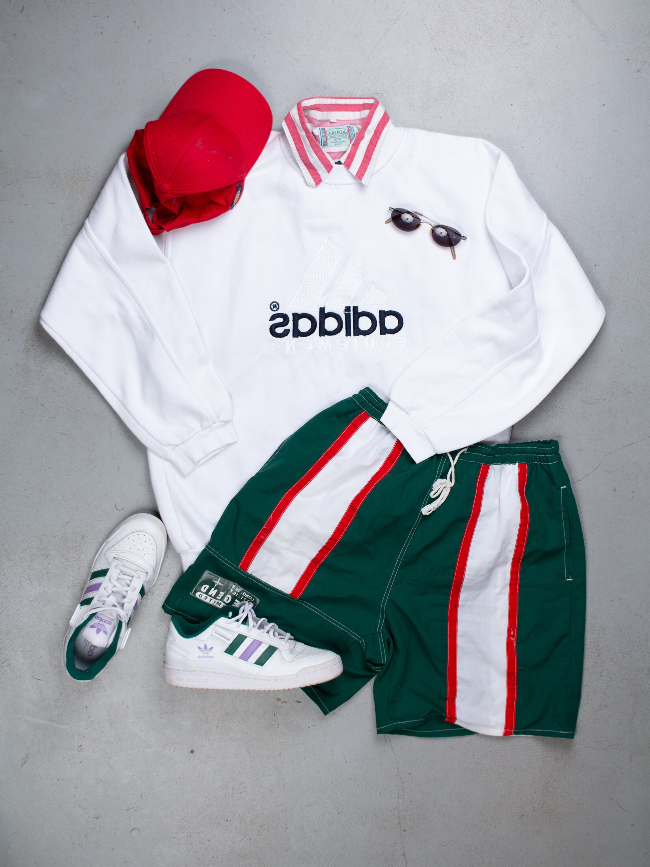 Vintage Adidas Equipment Jumper Sweatshirt White 80s Hard Cotton 
