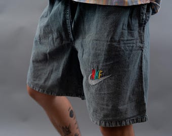 Vintage Nike 1980s Męskie bawełniane spodenki – szare, rozmiar L/XL