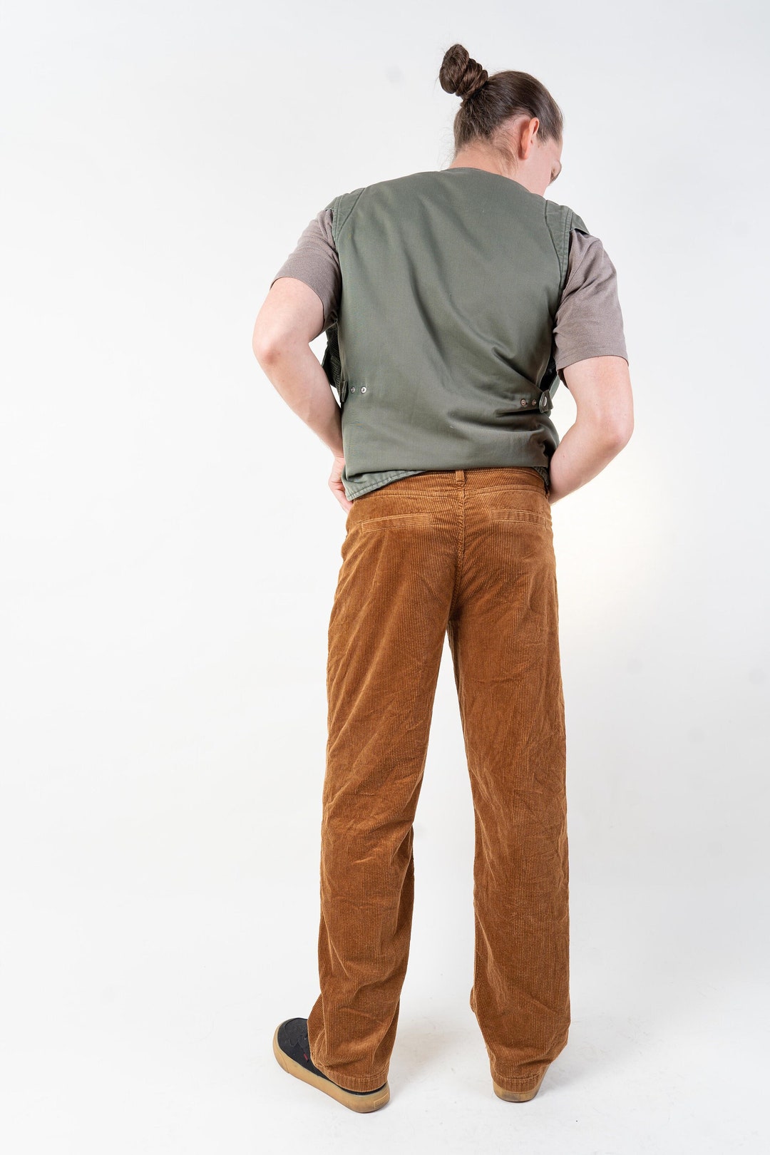 【80s】Euro Vintage Ferre Corduroy slacks 70s~80'S John Henry JOHN HENRY Two-pleat corduroy pants for