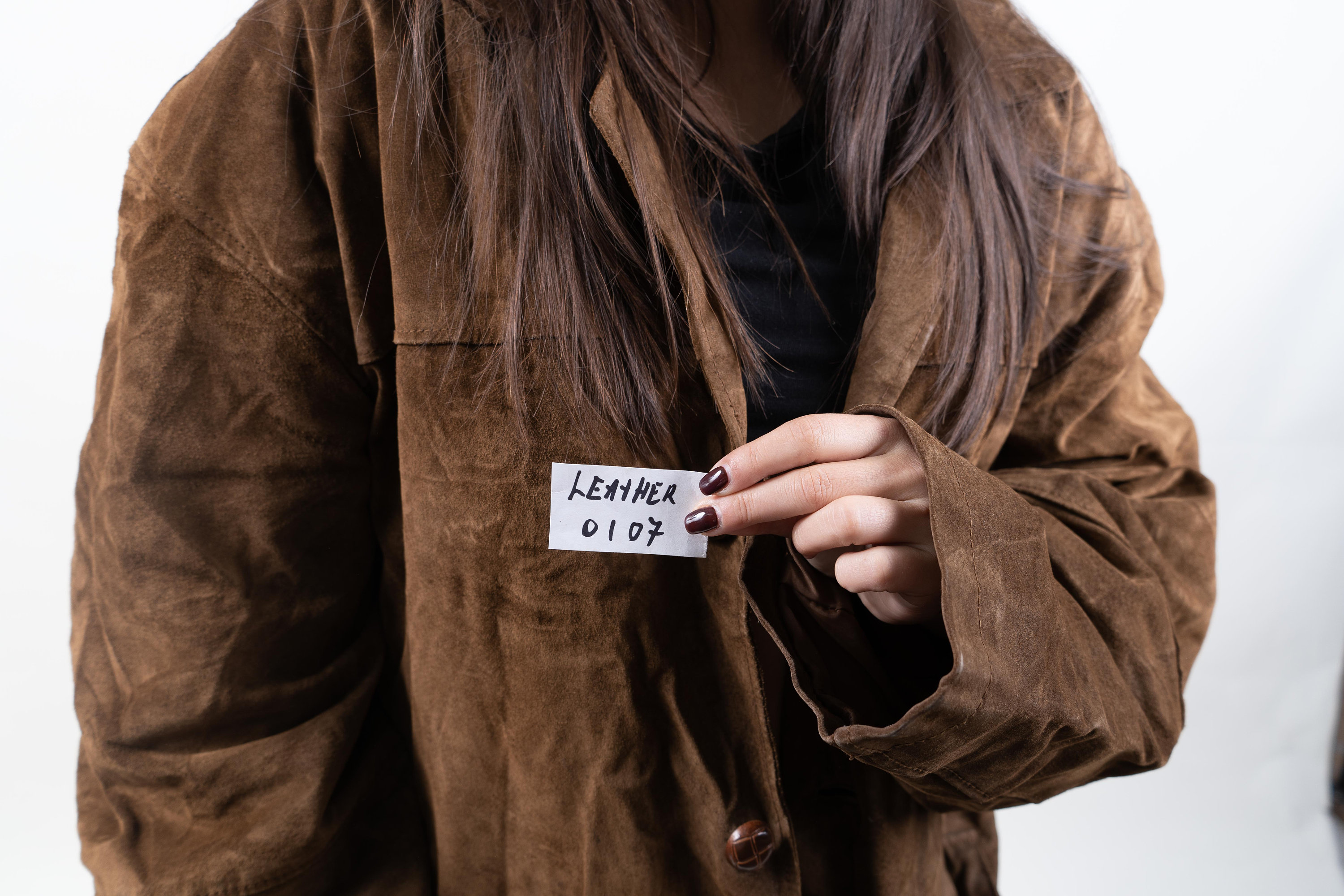 Vintage Leather Suede Jacket Brown Button up Oversized Size Vintage Leather Suede Jacket Brown Button up Oversized Size