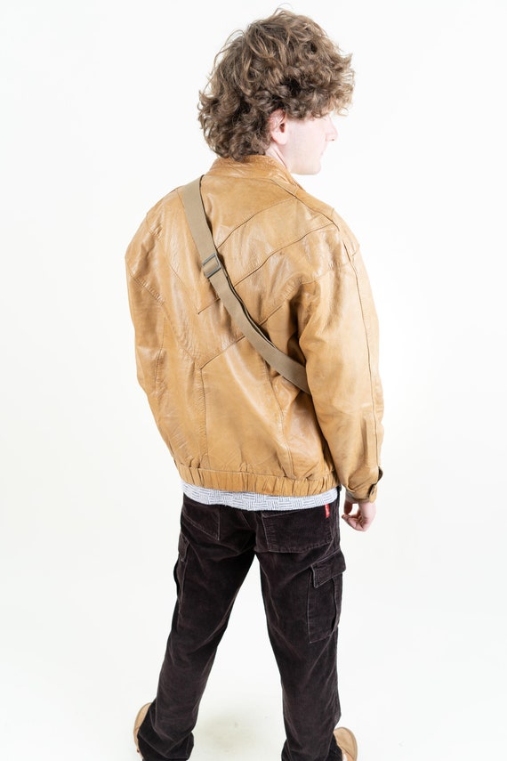 80s vintage leather jacket casual basic minimalis… - image 6