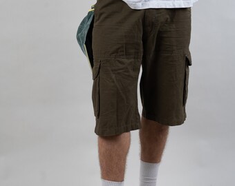 Vintage Khaki Cargo Shorts Size M 80s 90s Grunge Street Vintage Khaki Cargo Shorts Size M 80s 90s Grunge Street