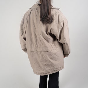 Vintage parka jacket oversized beige / cream crazy pattern lining Klepper 80s image 2