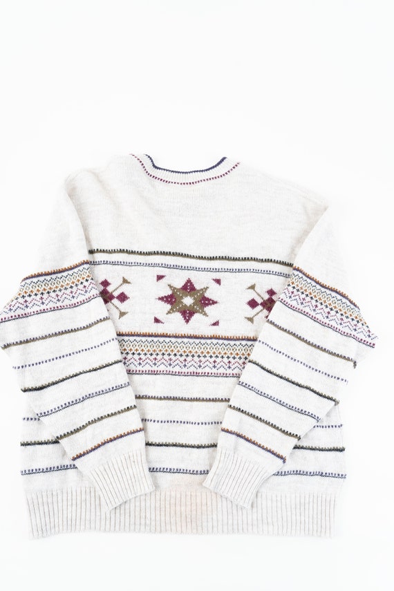 Vintage nordic sweater grandpa sweater beige and … - image 7