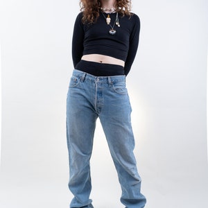 Vintage Levi's 505 label 36/34 Size L denim baggy pants jeans trousers 80s image 9