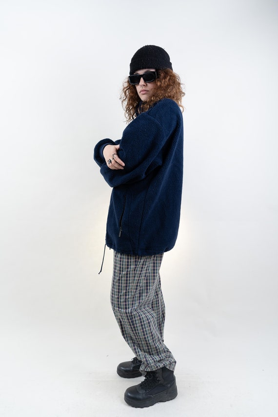 intage polar fleece jacket size XL navy blue mini… - image 4