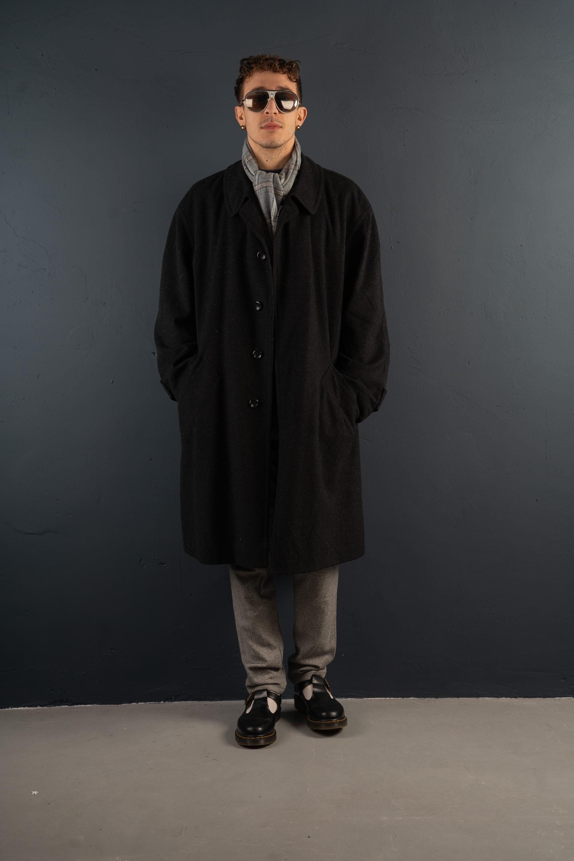 Vintage Wool Loden Tirol Loden Bugatti Coat Oversized Gray 80s 90s