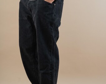 80s Vintage Black Denim Pants - Pioneer Baggy Fit - Man Size L - Etsy