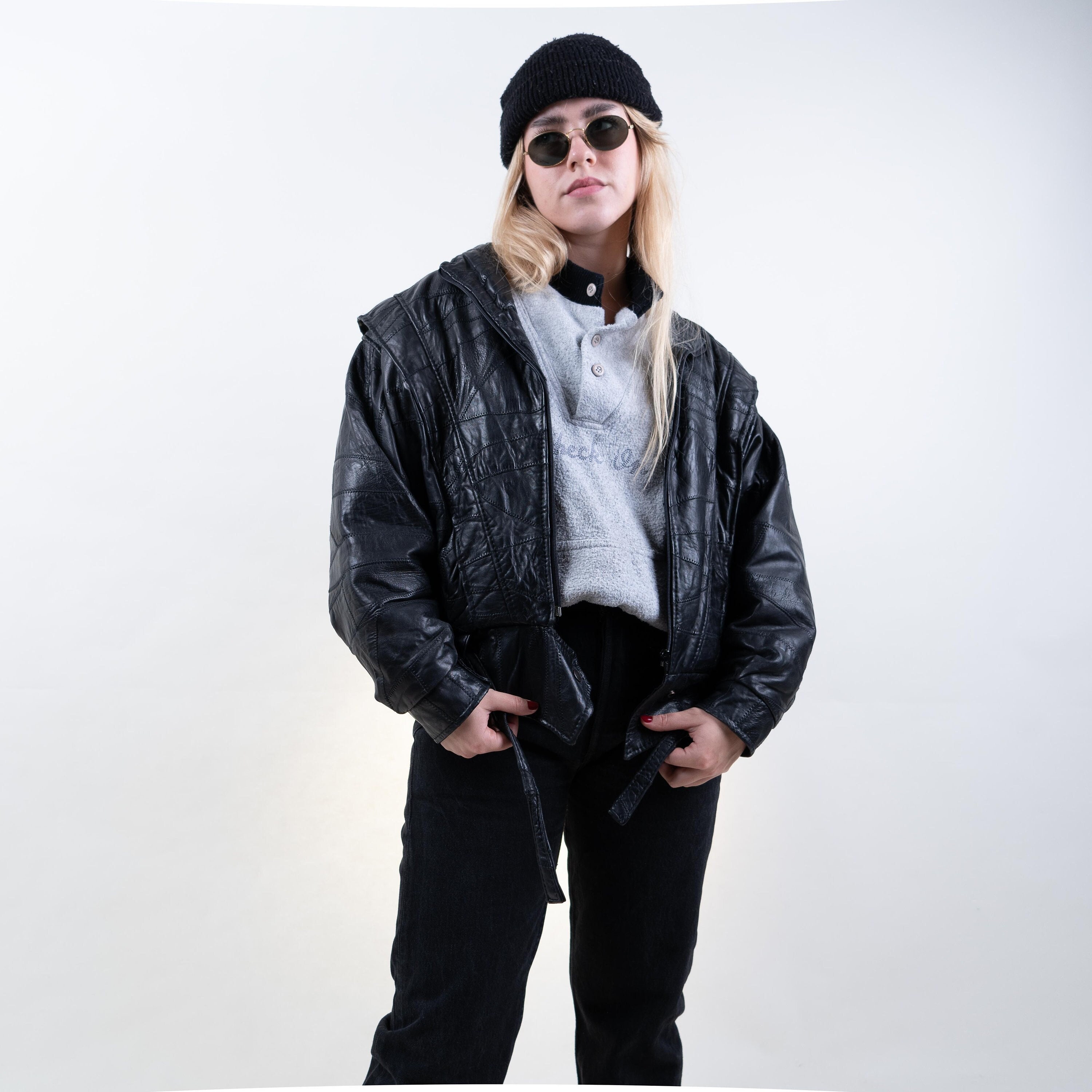 Vintage Leather Bomber Jacket Black Suede Jacket Size L Vintage Leather Bomber Jacket Black Suede Jacket Size L