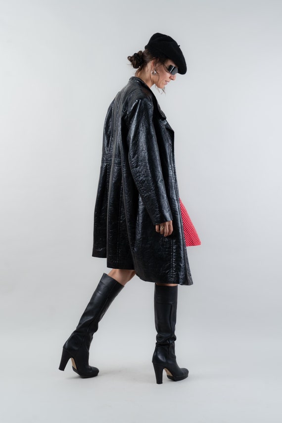 Black shiny coat mens new arrivals