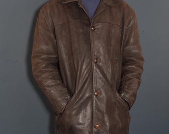 Vintage Wilsons Leather Jacket M 90s M.julian Lined Brown - Etsy