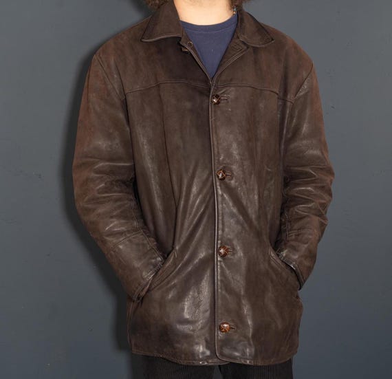 ジャケット・アウター 1980s Euro Vintage Brown Leather Jacket 80s mens leather jacket | Vintage clothes online for men