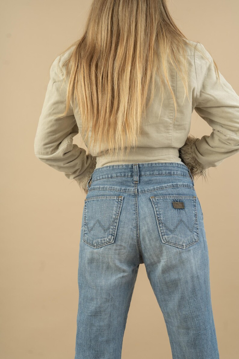 Vintage Wrangler jeans denim blue baggy pants casual denim wear gender neutral second hand size S