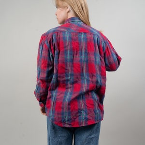 Vintage flannel shirt red lumberjack shirt check pattern size M 80s 90s image 5