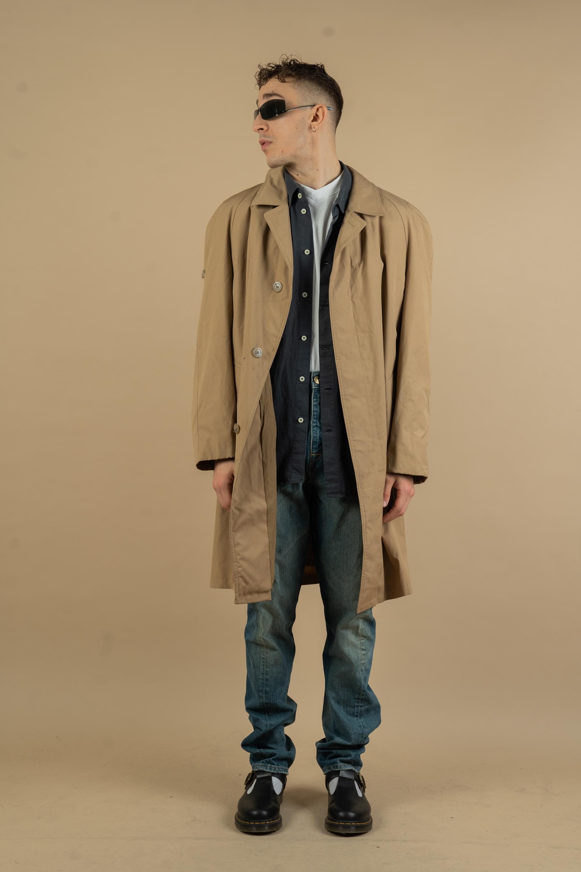 VINTAGE longcoat 80's〜90's Classic Vintage 90s Brown Trench Coat Women's | Detective