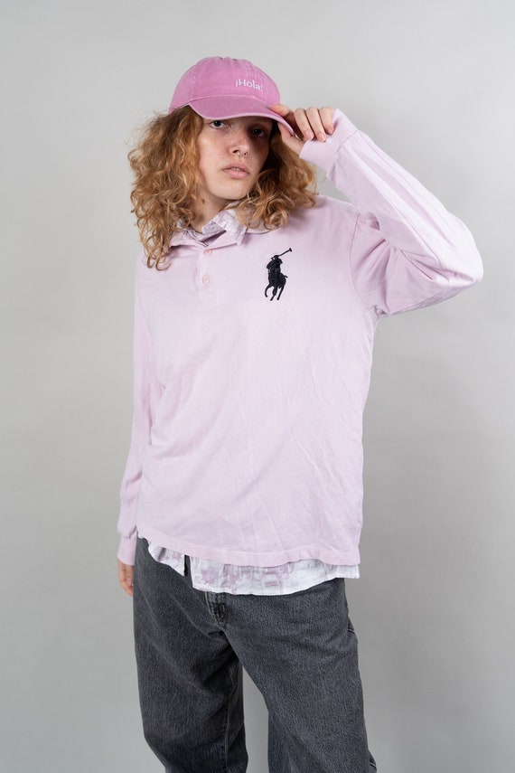 80s vintage Polo by Ralph Lauren in pink Size L s… - image 1