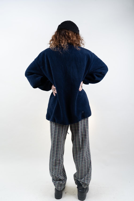 intage polar fleece jacket size XL navy blue mini… - image 5