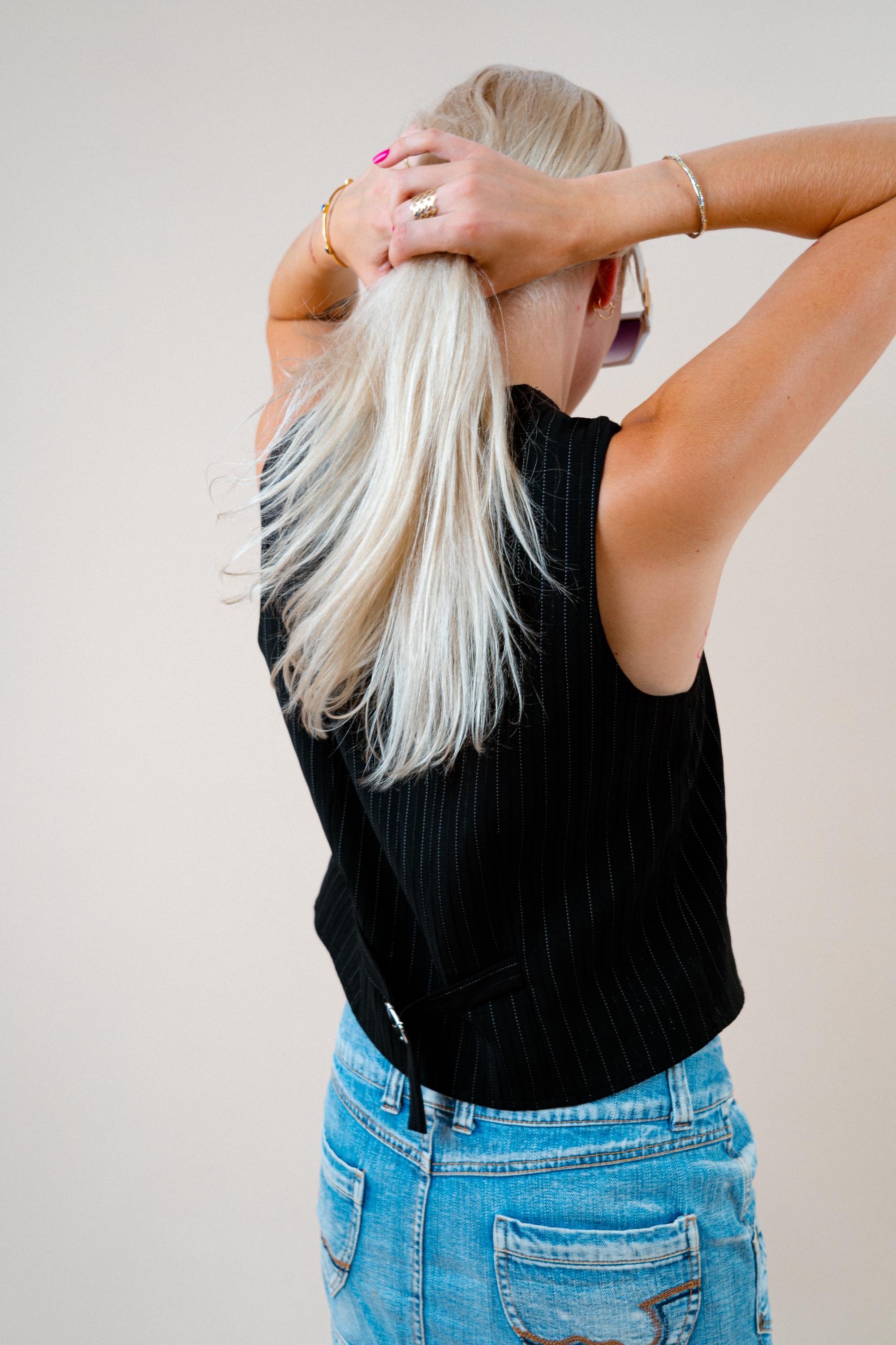 90s Y2K Black Vest With V-neck | Grunge-inspired Button-up Top