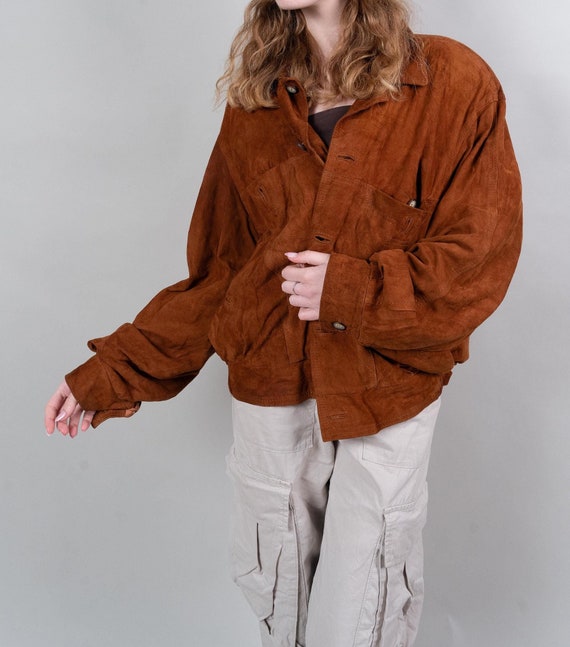 ジャケット・アウター 80s Vtg real suede leather bomber jacket Vintage 80s Berman's Suede Leather Wool-Lined Jacket