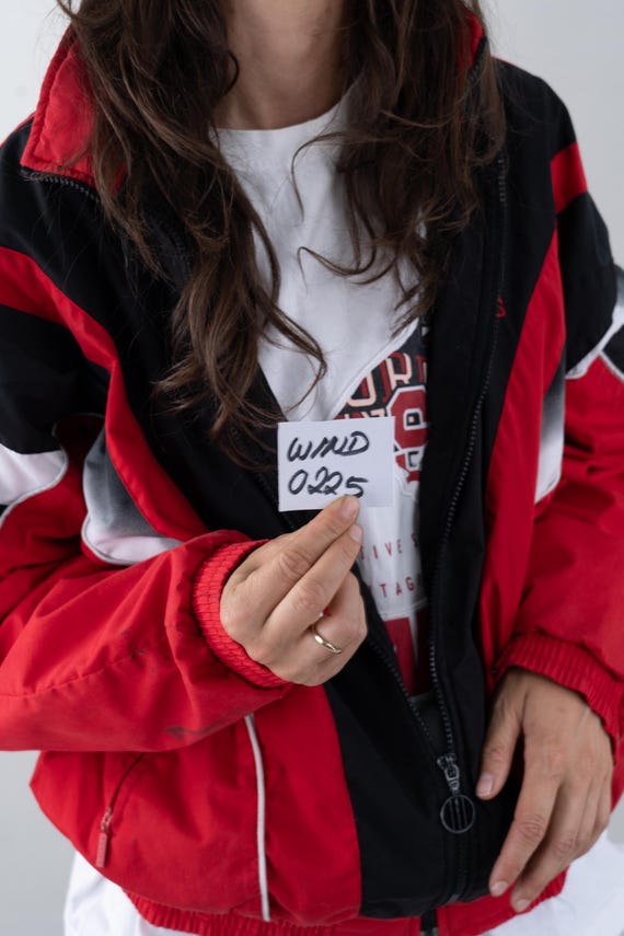 Vintage Adidas Black and Red Windbreaker Jacket Size L 80s Vintage Adidas Black and Red Windbreaker Jacket Size L 80s