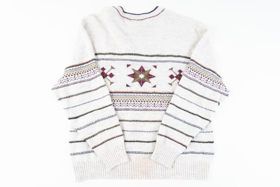 Vintage nordic sweater grandpa sweater beige and … - image 6