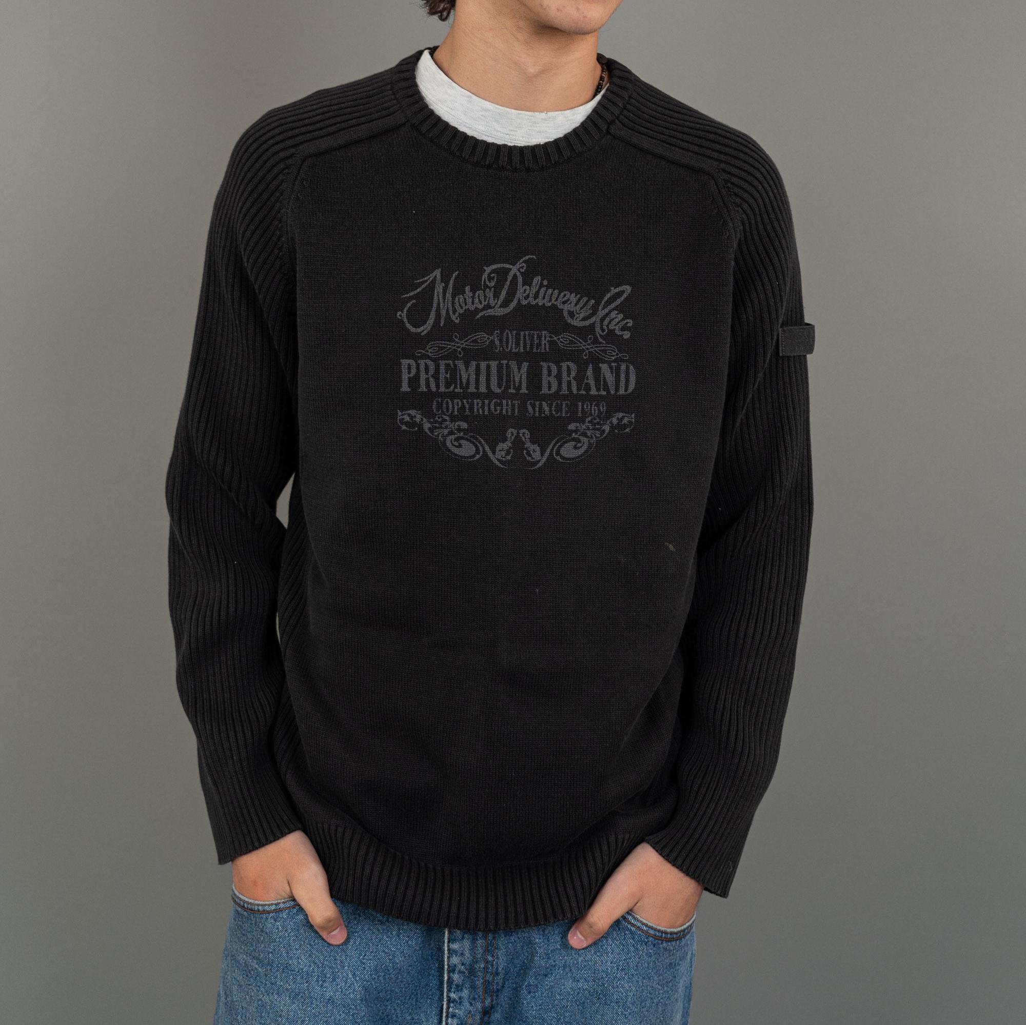 90s Y2K Esprit Jumper - Vintage Black Knitted Sweater With Logo