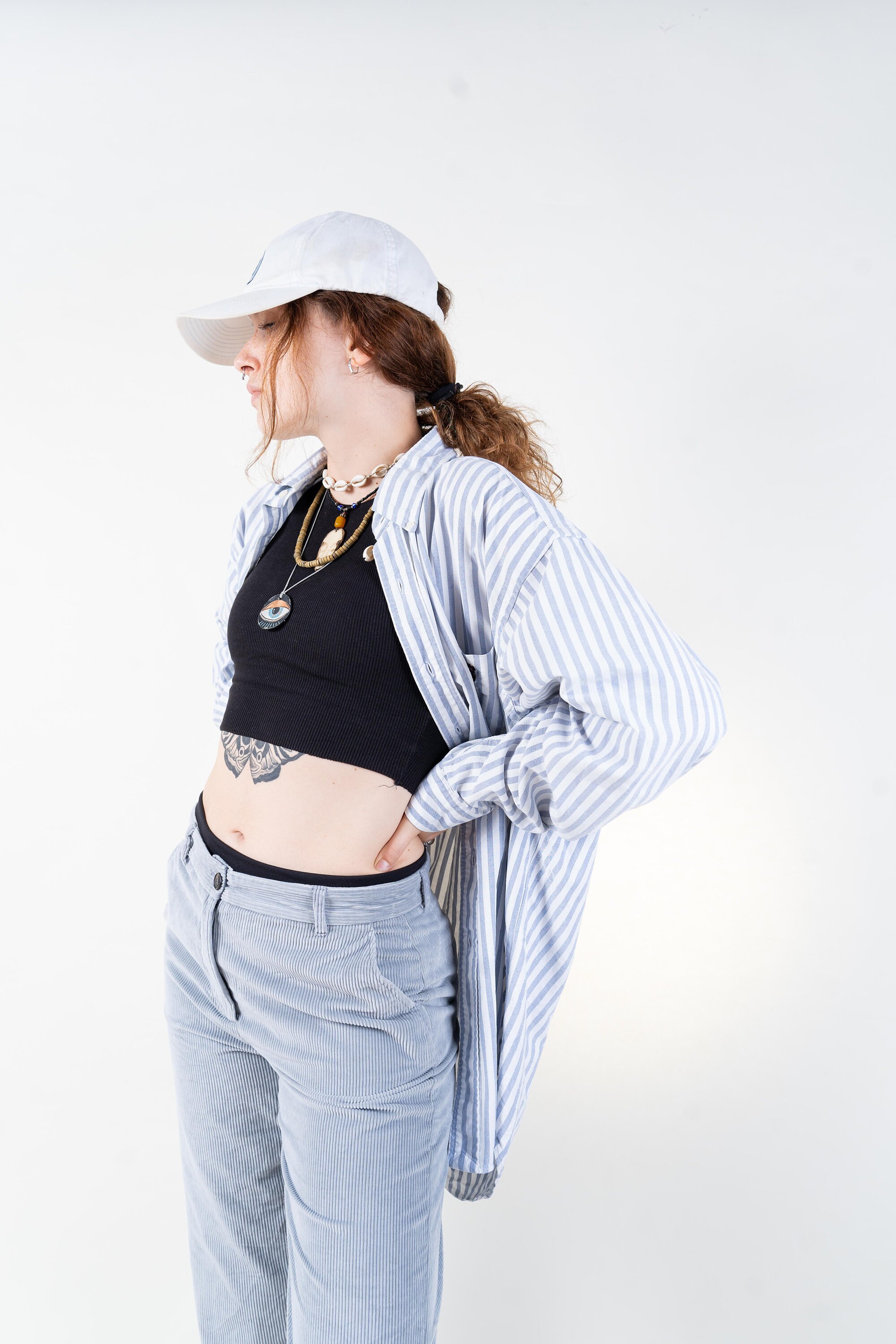 RALPHLAURENラガーシャツ USA 90s 00s Y2K LOLIFE Vintage Polo by Ralph Lauren Shirt Striped Blue and White