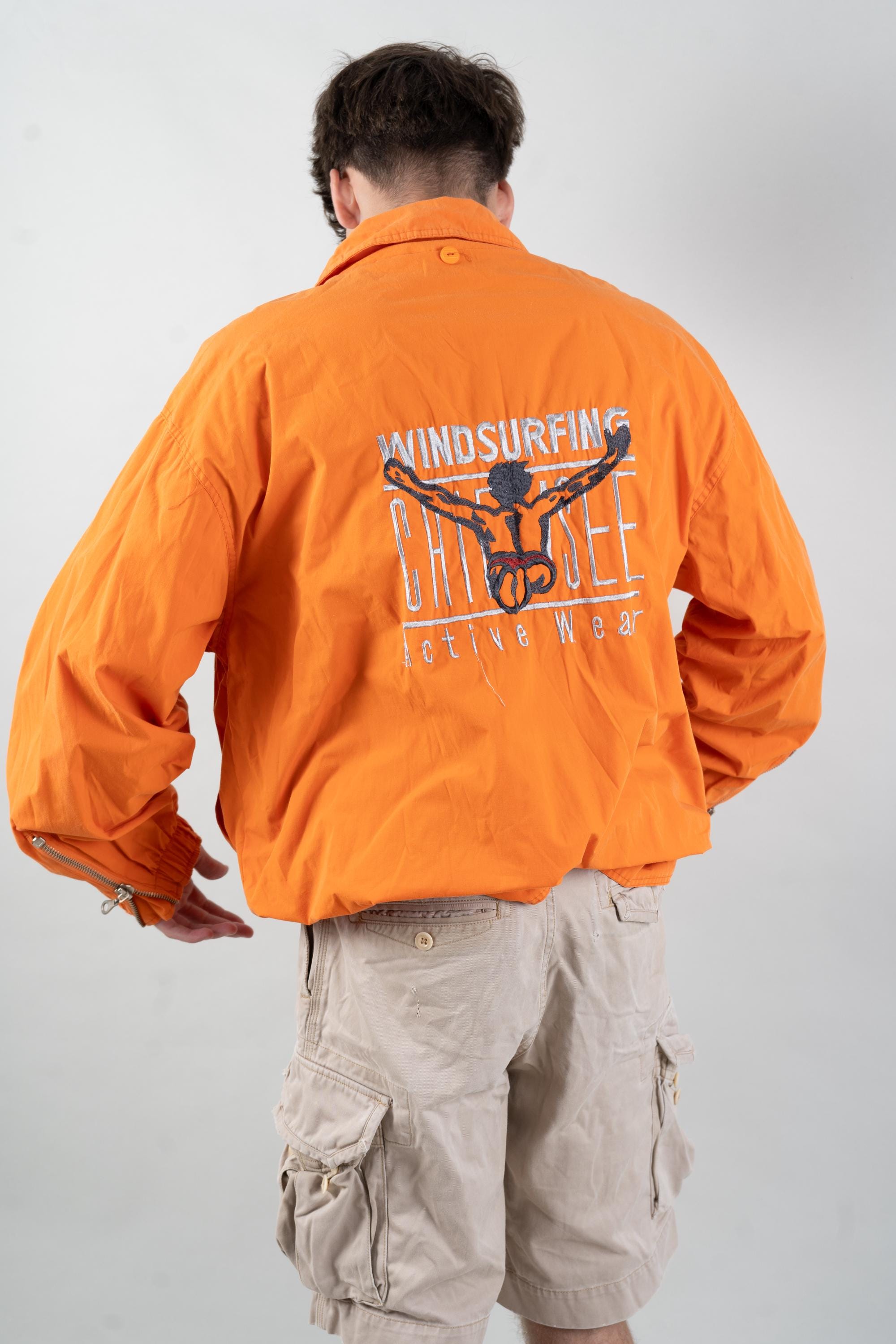 Vintage Chiemsee Jacket Windbreaker Parka Jacket Orange Logo