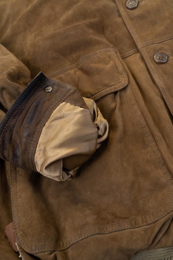 80s vintage velor leather jacket casual basic min… - image 6