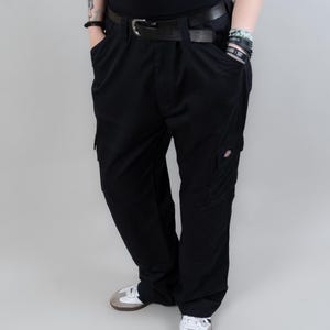 SIZE L Dickies cargo pants jeans black vintage pants trousers 80s vintage gender neutral many pockets 90s aesthetic second hand
