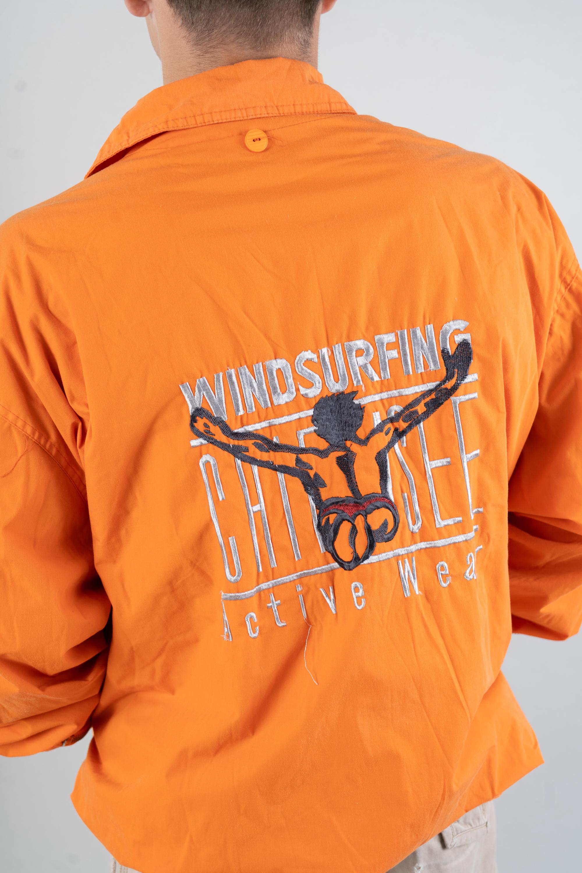 Vintage Chiemsee Jacket Windbreaker Parka Jacket Orange Logo