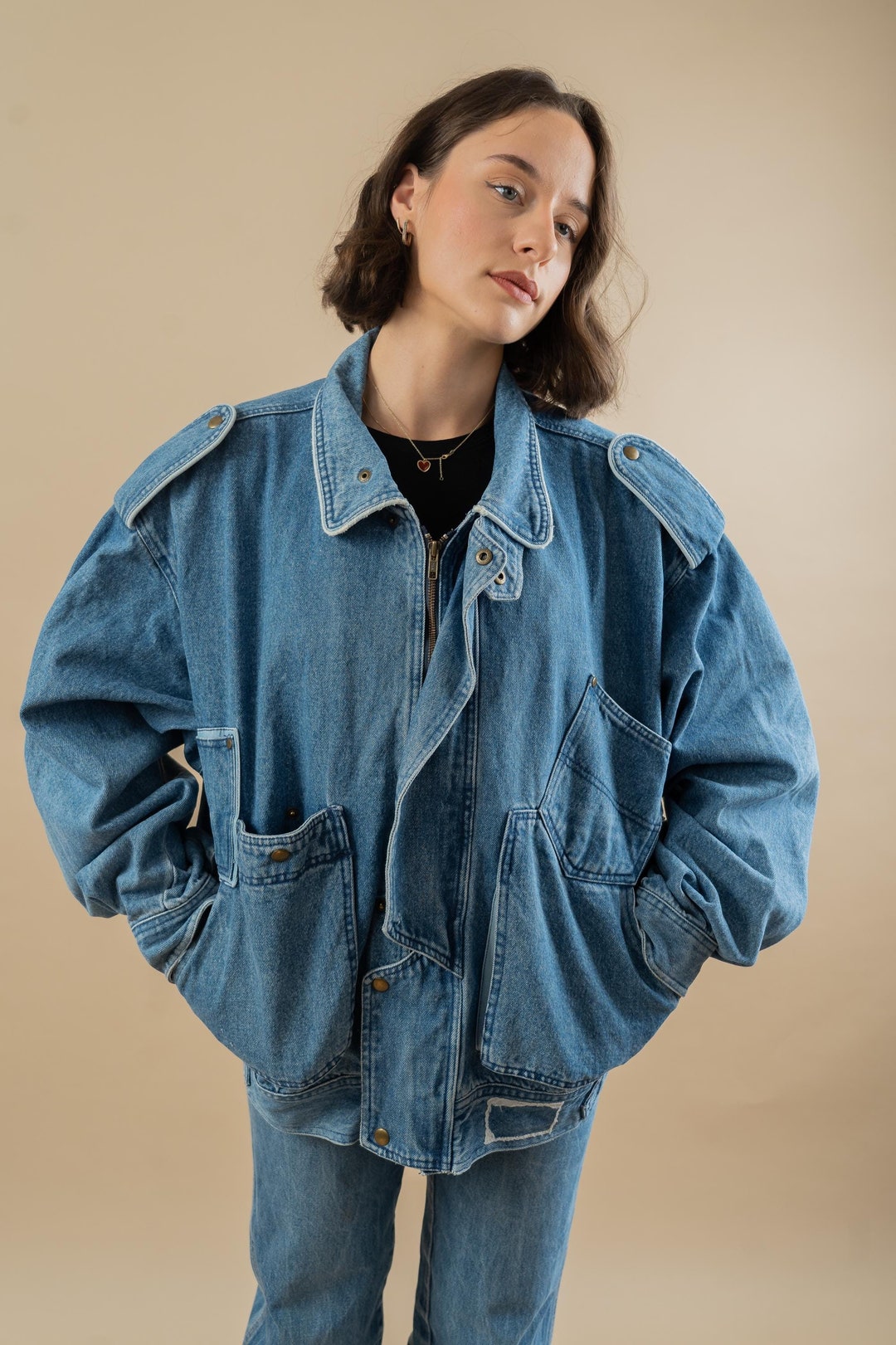 Heavy Denim Jacket in Vintage Blue