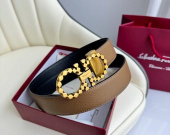 NEW REVERSIBLE Salvatore Gamo Handcrafted Genuine Leather Belt